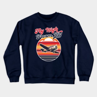 Flying plane with sunset Crewneck Sweatshirt